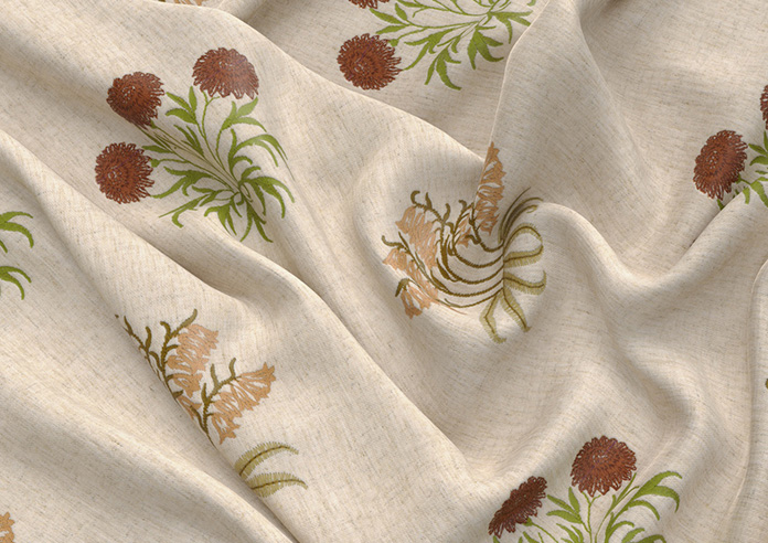 William Morris At Home Lily Flower Embroidery, Madder - Twist&Fit Roman Blind - Image 4